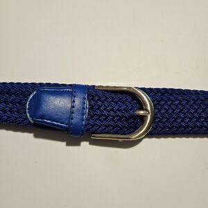 Stylish Royal Blue Woven Belt Waist 38"-48" Plus Size Like New